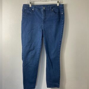 Talbots Flawless Slim Ankle Polka Dot Jeans Sz 12